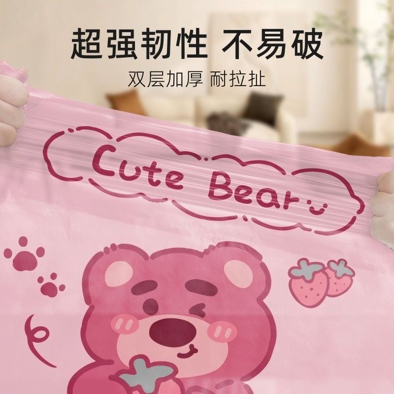 Strawberry Bear Printed Aromatherapy Drawstring Garbage Bag Disposable Portable Garbage Bag Extra Large Thickened Disposable Garbage Bag - Image 4